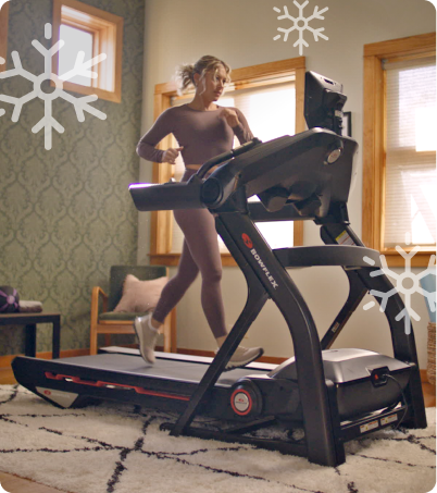 Woman running on BowFlex 10 treadmill at home