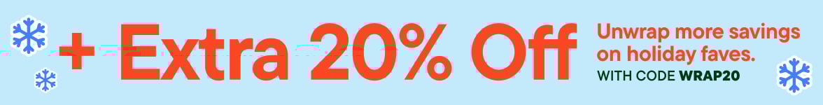 Extra 20% off Select Styles with code WRAP20