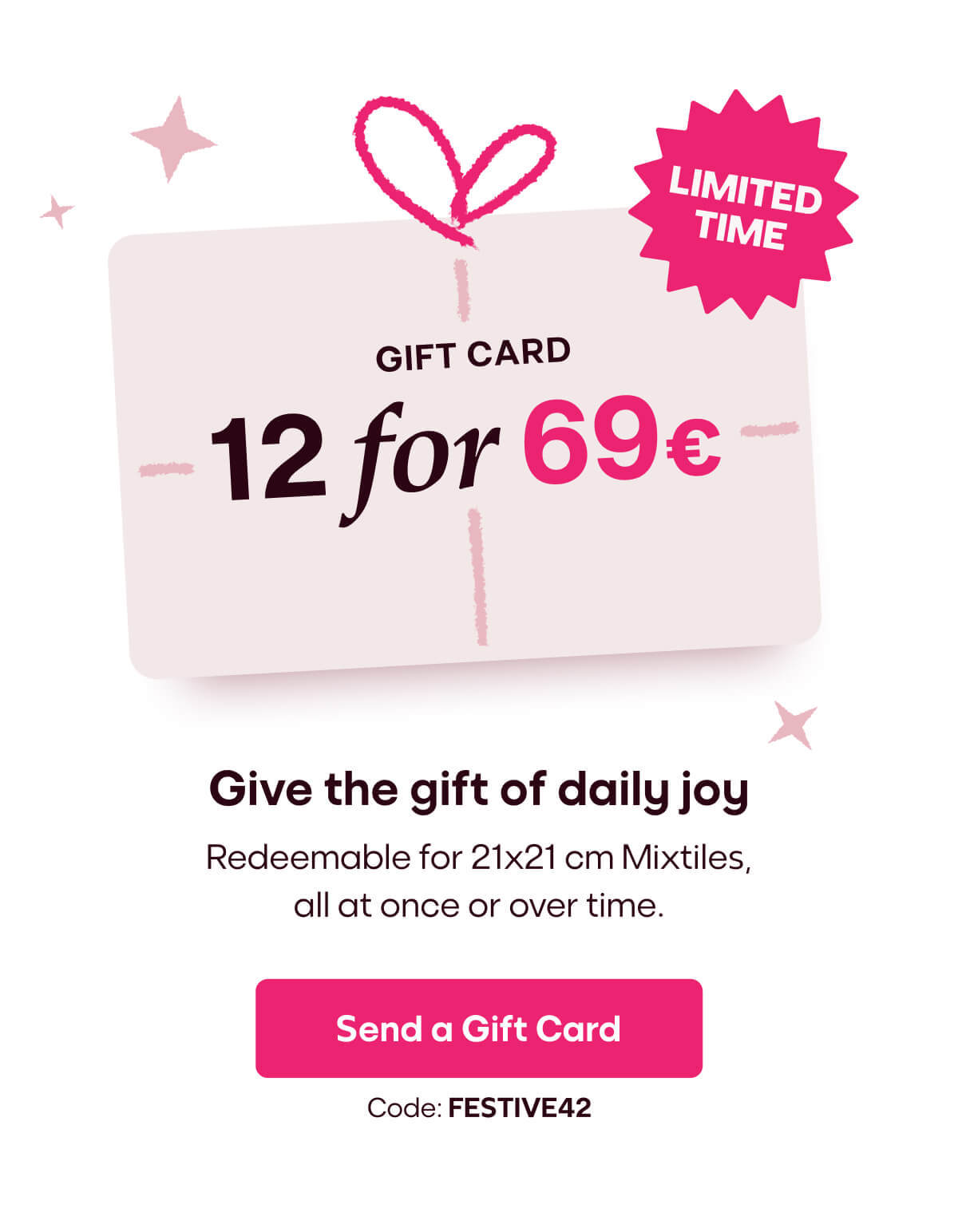 [Mixtiles] Gift yourself a gallery that makes your  home the most festive place of all. | SHOP NOW