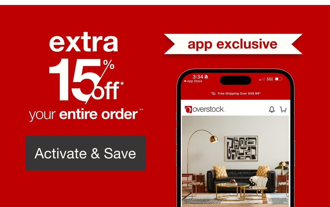 Shop the App for 15% off Your Entire Order