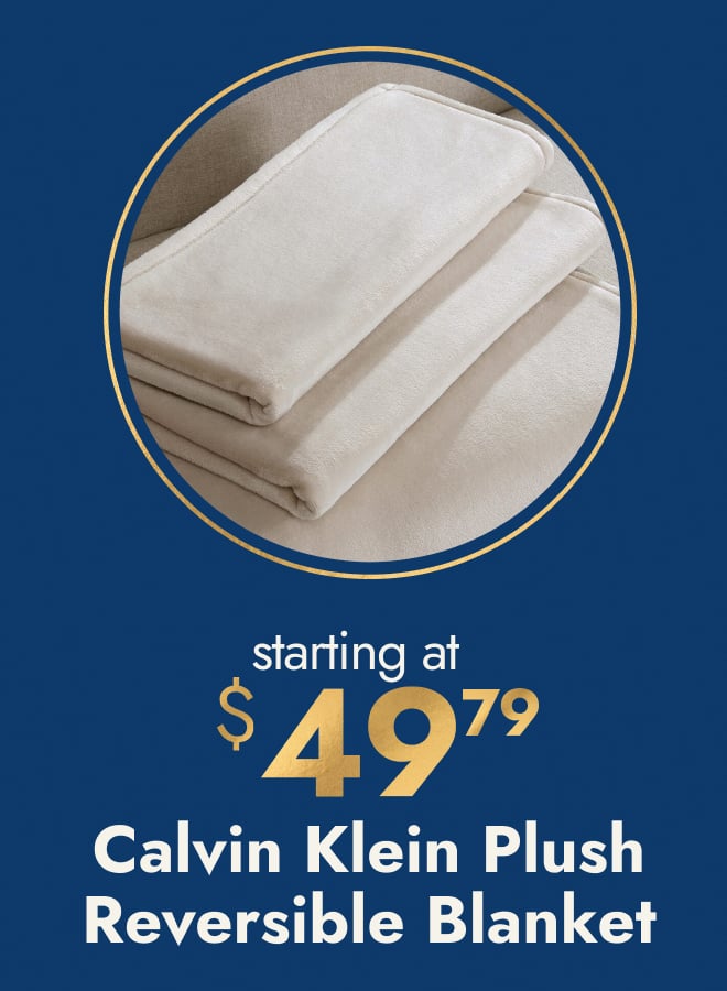 Calvin Klein Plush Solid Reversible Blanket