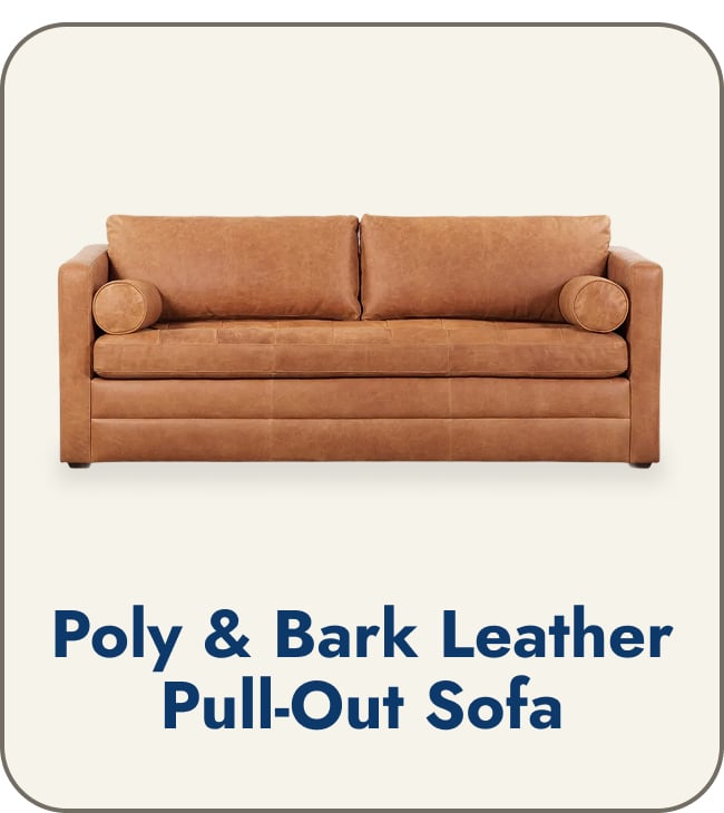 Poly & Bark Napa Leather Pull-Out Convertible Sleeper Sofa