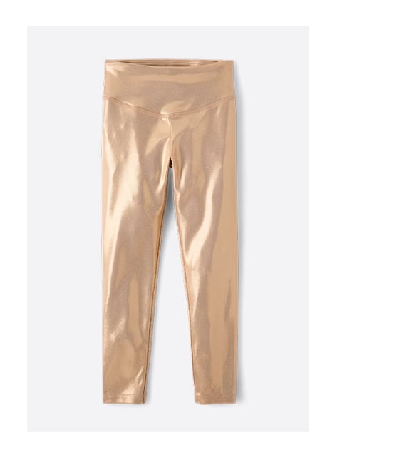 Girls High Shine Leggings - tan