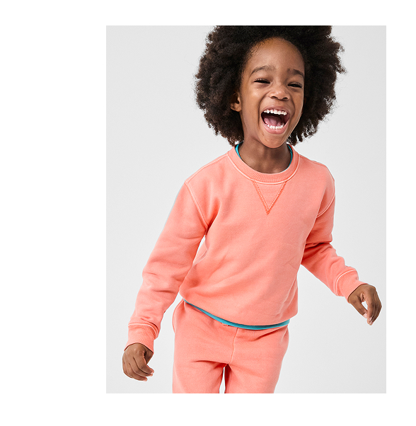 Kids Garment Dyed Premium Fleece Sweatshirt - orange