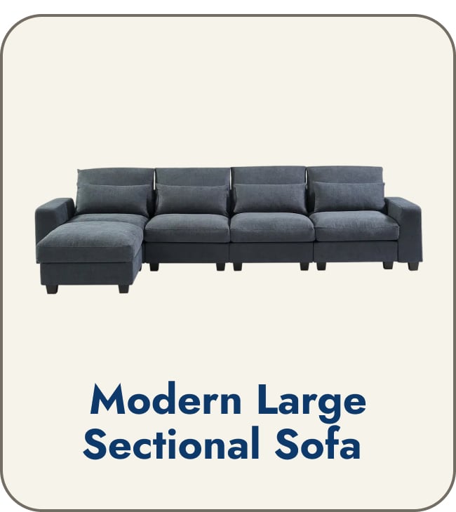 Modern Convertible Large L-shaped Feather Filled Sectional Sofa