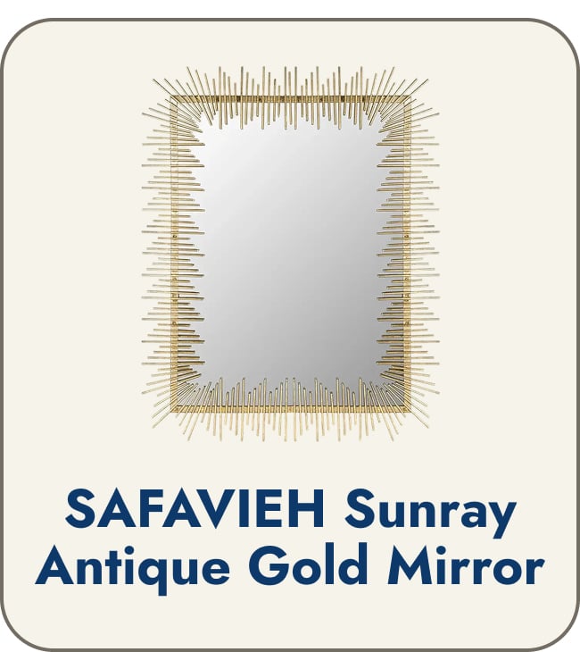 SAFAVIEH Sunray Antique Gold 27 x 35-inch Rectangle Decorative Mirror