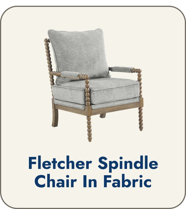 Fletcher Spindle Chair in Fabric with Brushed Charcoal Finish