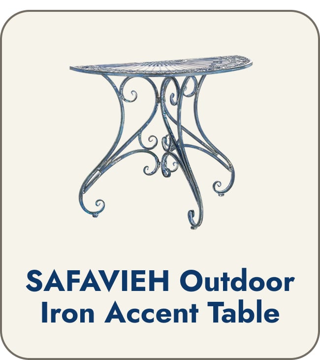 SAFAVIEH Outdoor Living Rustic Annalise Iron Accent Table