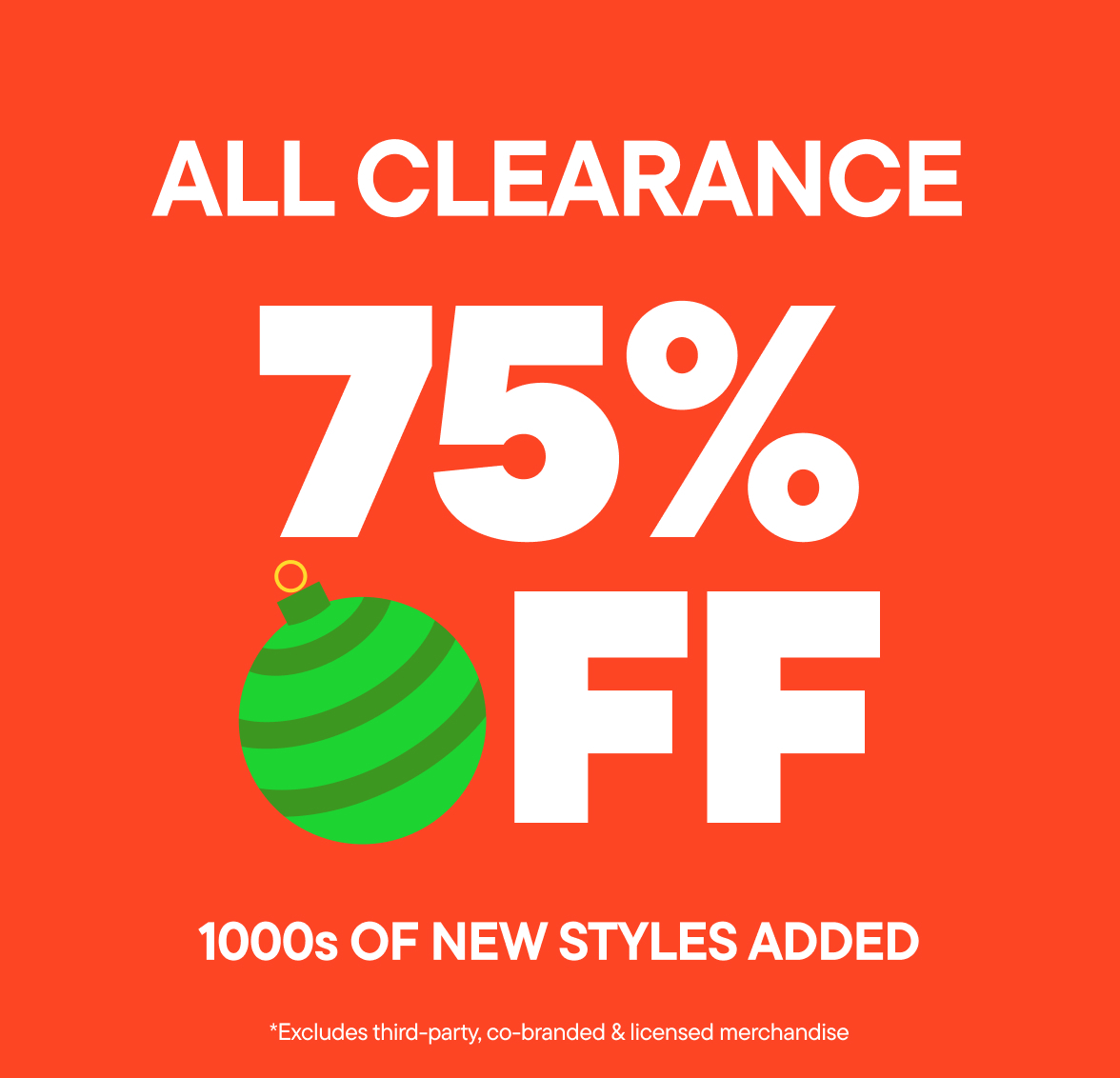 75% off Clearance