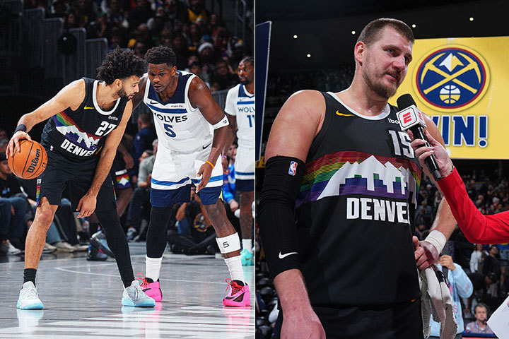 Jamal Murray, Anthony Edwards, Nikola Jokić