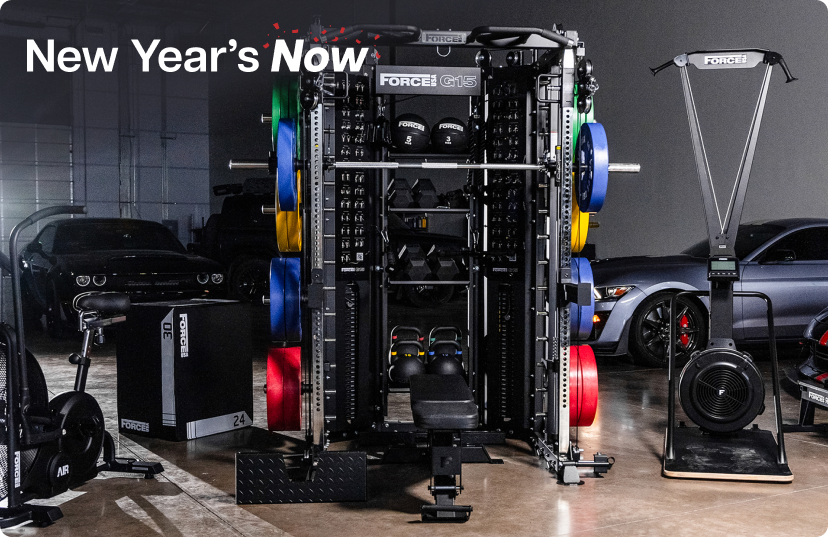 Force USA G15 Pro All-In-One Trainer in industrial garage