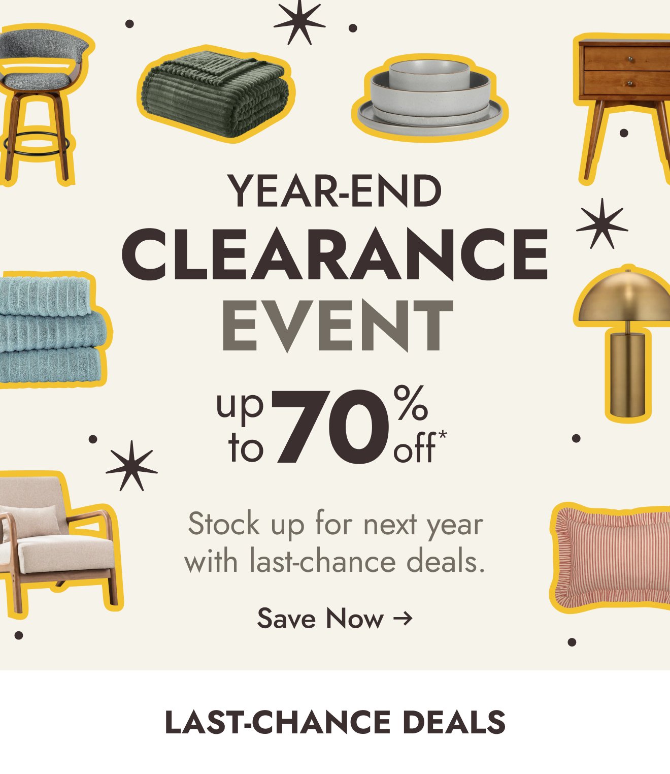 Year-end deals—up to 70% off