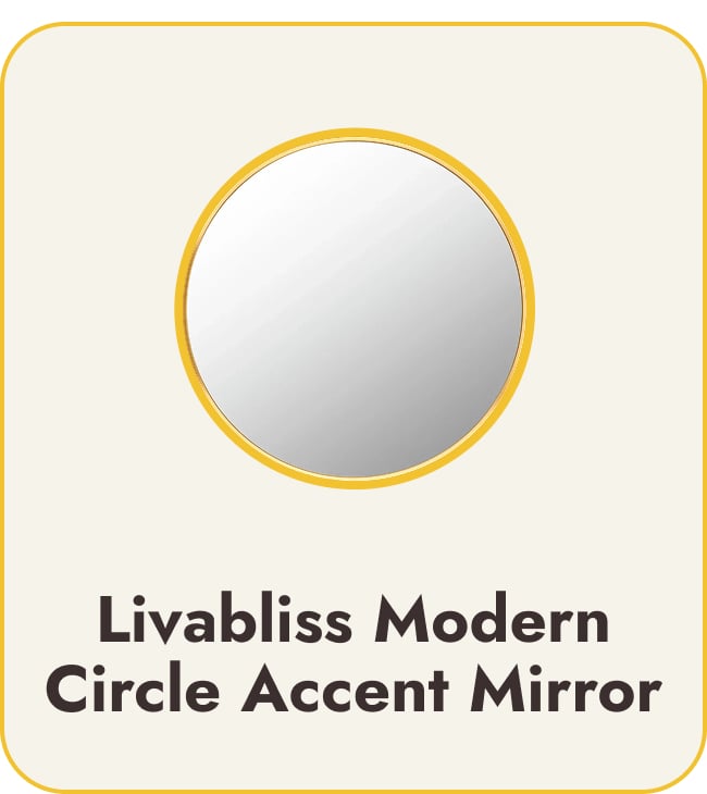 Livabliss Aranya Modern Aluminum Round Circle Accent Mirror