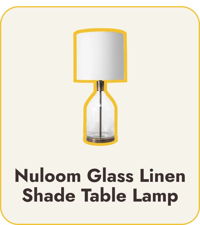 Nuloom Glass Linen Shade Table Lamp
