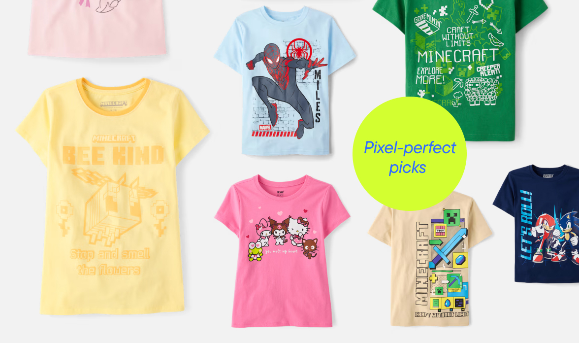 $8 & Up Character Graphic Tees