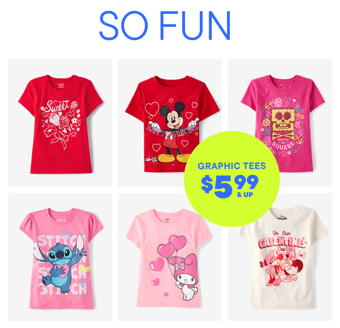 $5.99 & Up Graphic Tees 
