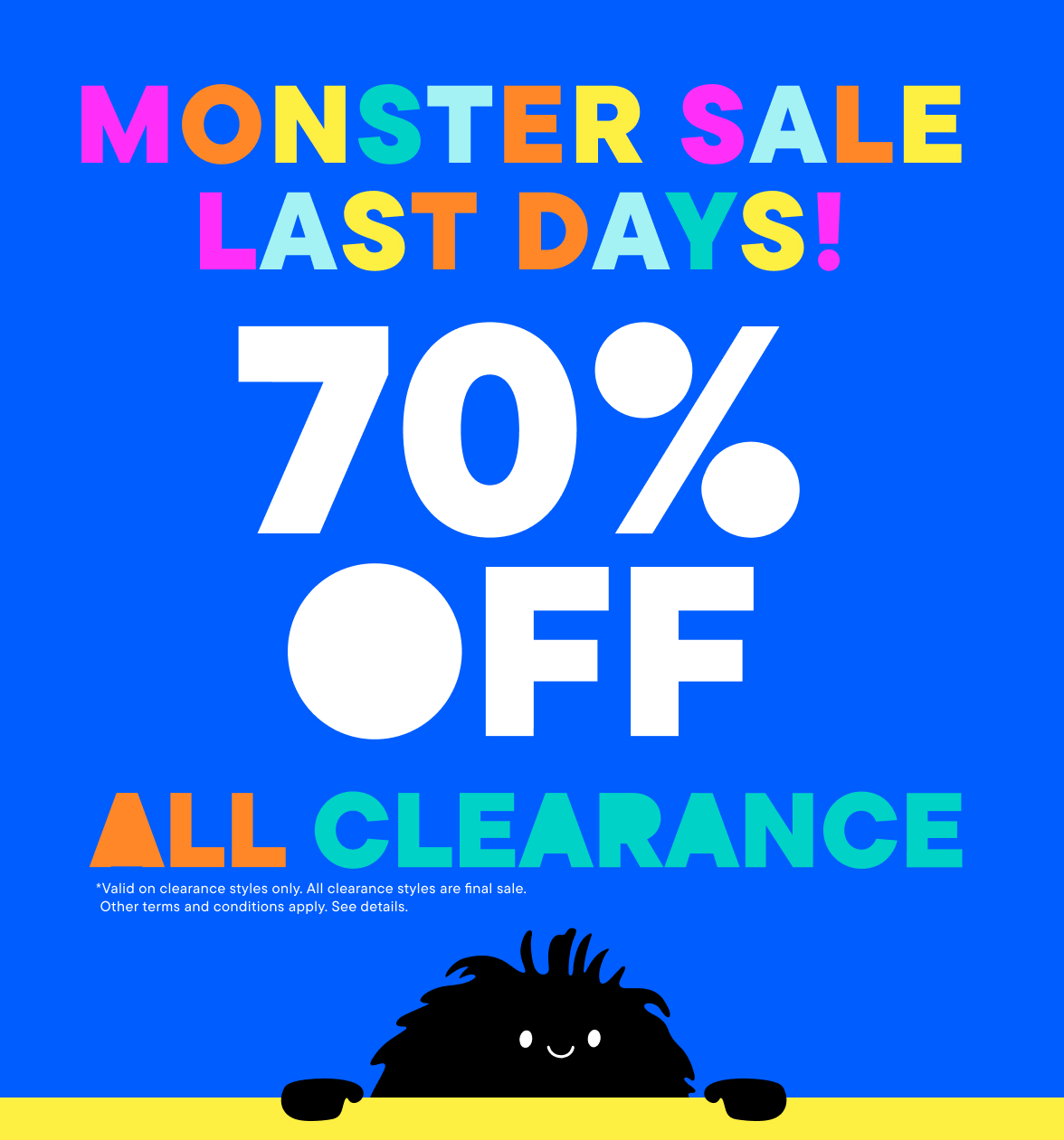 70% Off All Clearance + Extra 20% off with code 