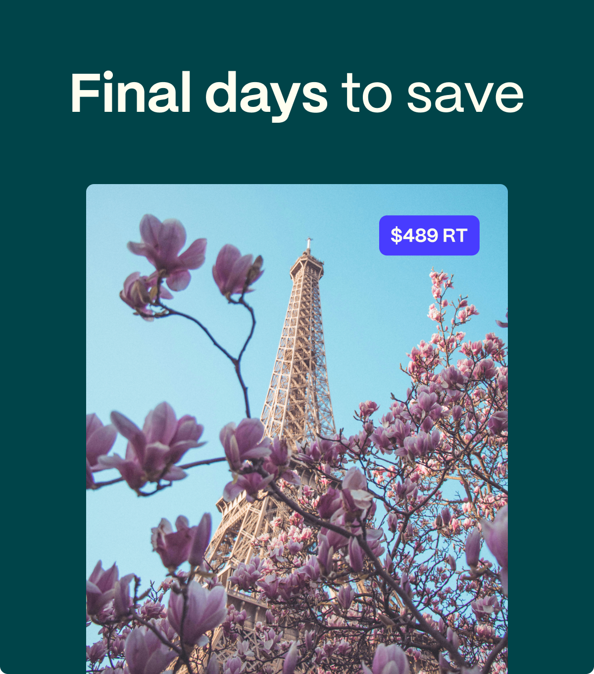 Final days to save