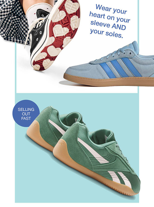 Wear your heart on your sleeve AND your soles. - Selling Out Fast