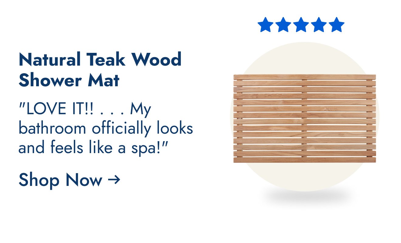 Natural Teak Wood Shower Mat
