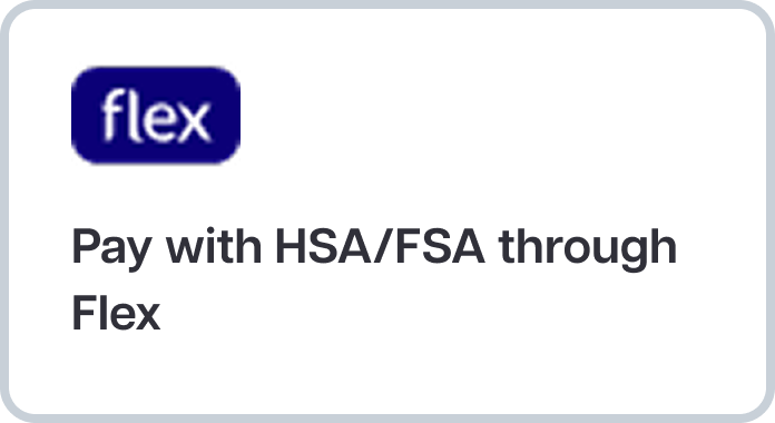 Pay with HSA/FSA through Flex.