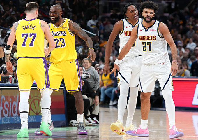 Luka Dončić, LeBron James, Peyton Watson, Jamal Murray