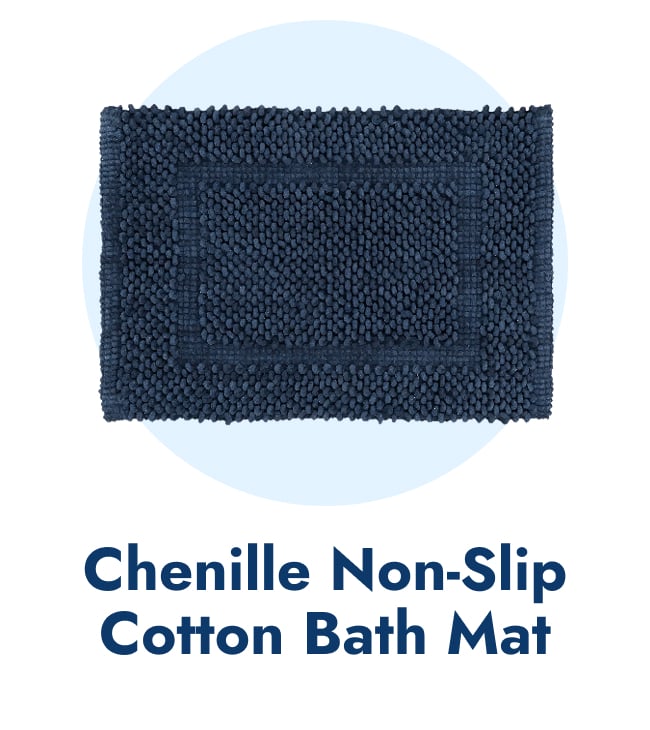Sophie Border Chenille Non-Slip Cotton Bath Mat