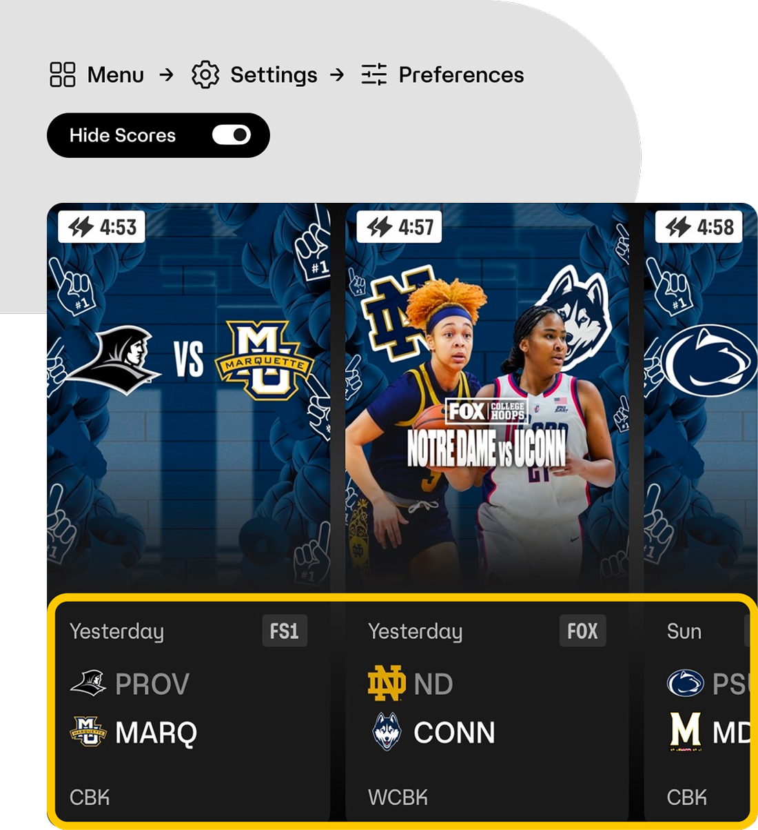 Set Preferences in the FOX One App