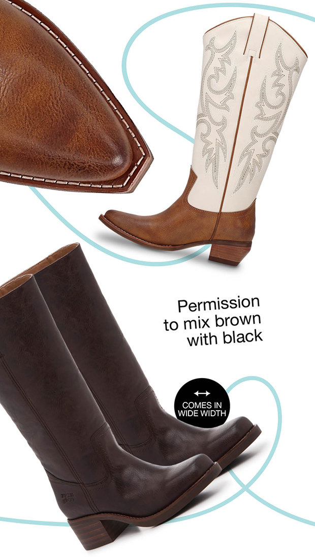 Permission to mix brown with black | Comes in wide width