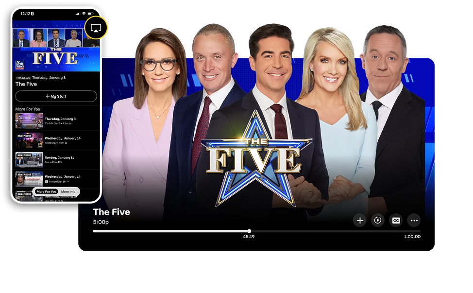 Cast FOX One to your TV