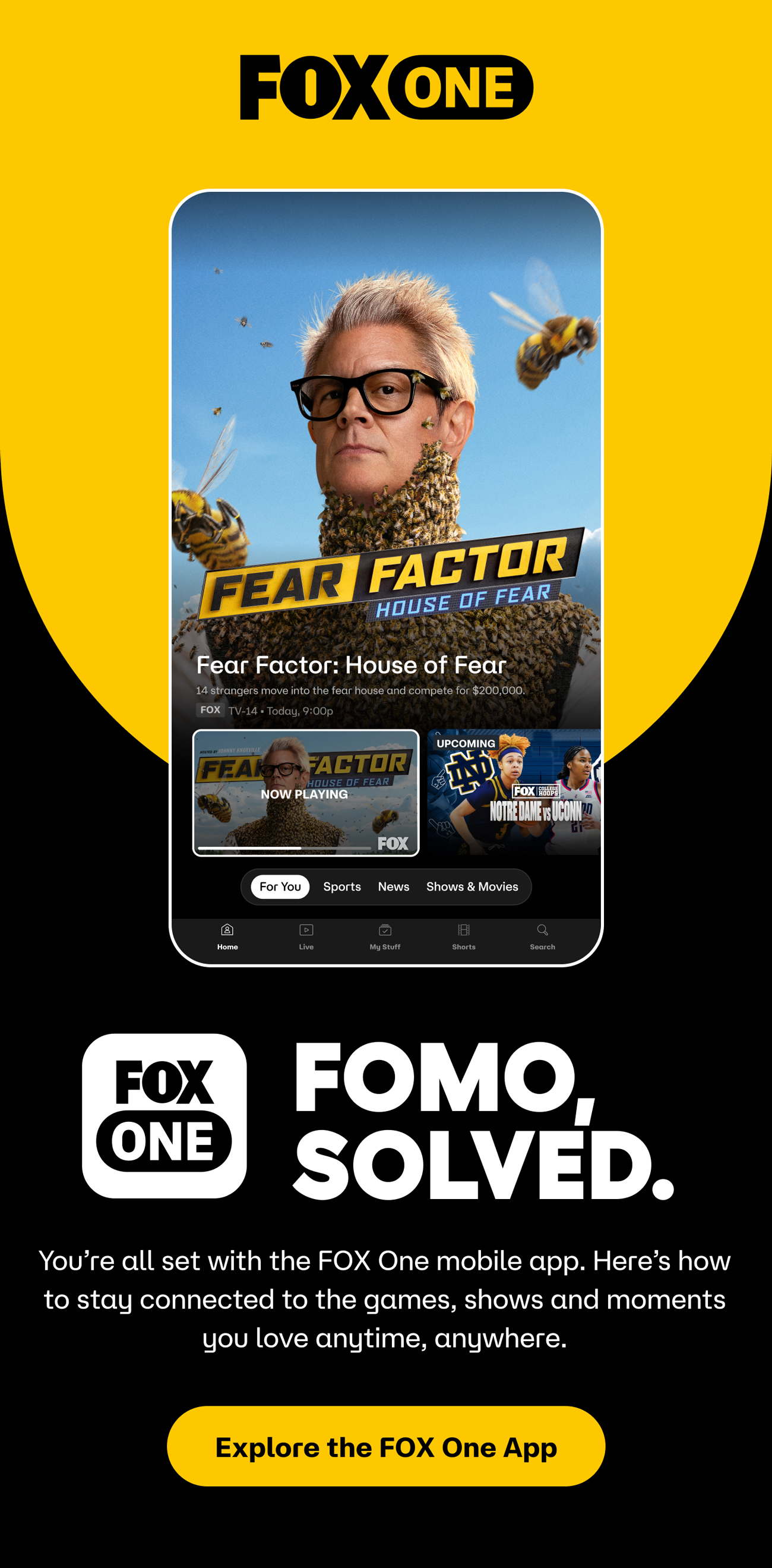 FOX One | FOMO, Solved. Explore the FOX One App
