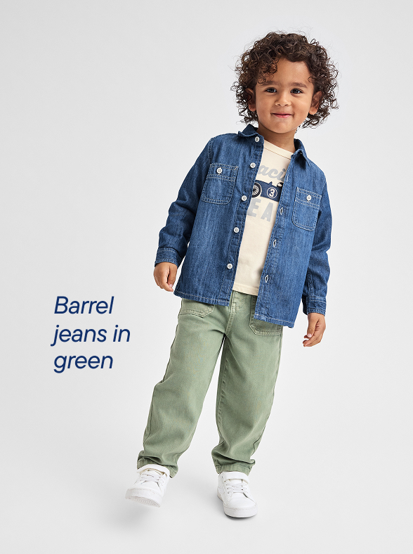 Baby And Toddler Boys Garment Dyed Barrel Jeans