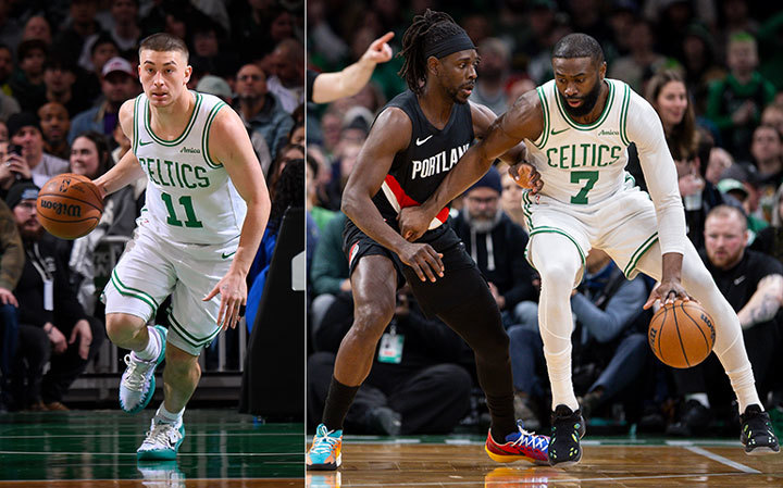 Payton Pritchard, Jrue Holiday, Jaylen Brown