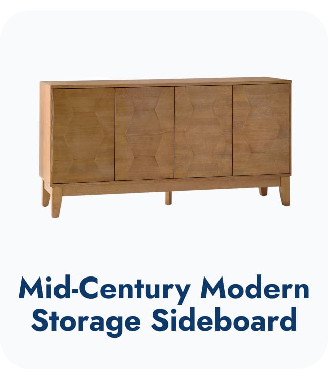 Silakan Mid-Century Modern 4-Door Large Storage Sideboard