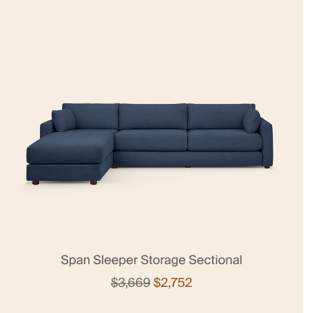 Span Sleeper Storage Sectional