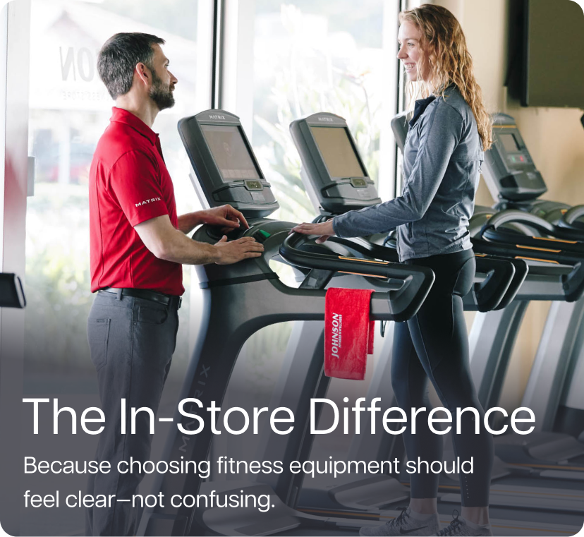 The In-Store Difference. Because choosing fitness equipment should feel clear—not confusing.