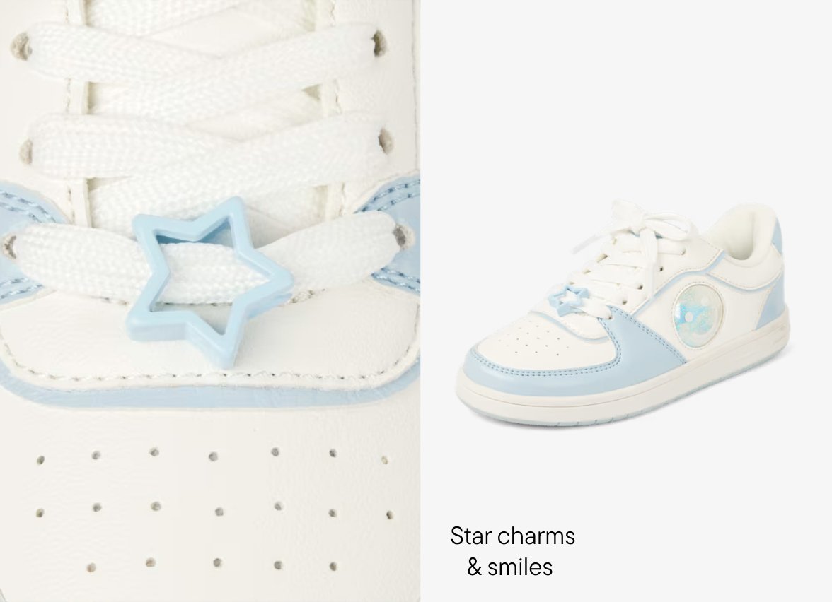 Girls Shakey Happy Face Low Top Sneakers - blue