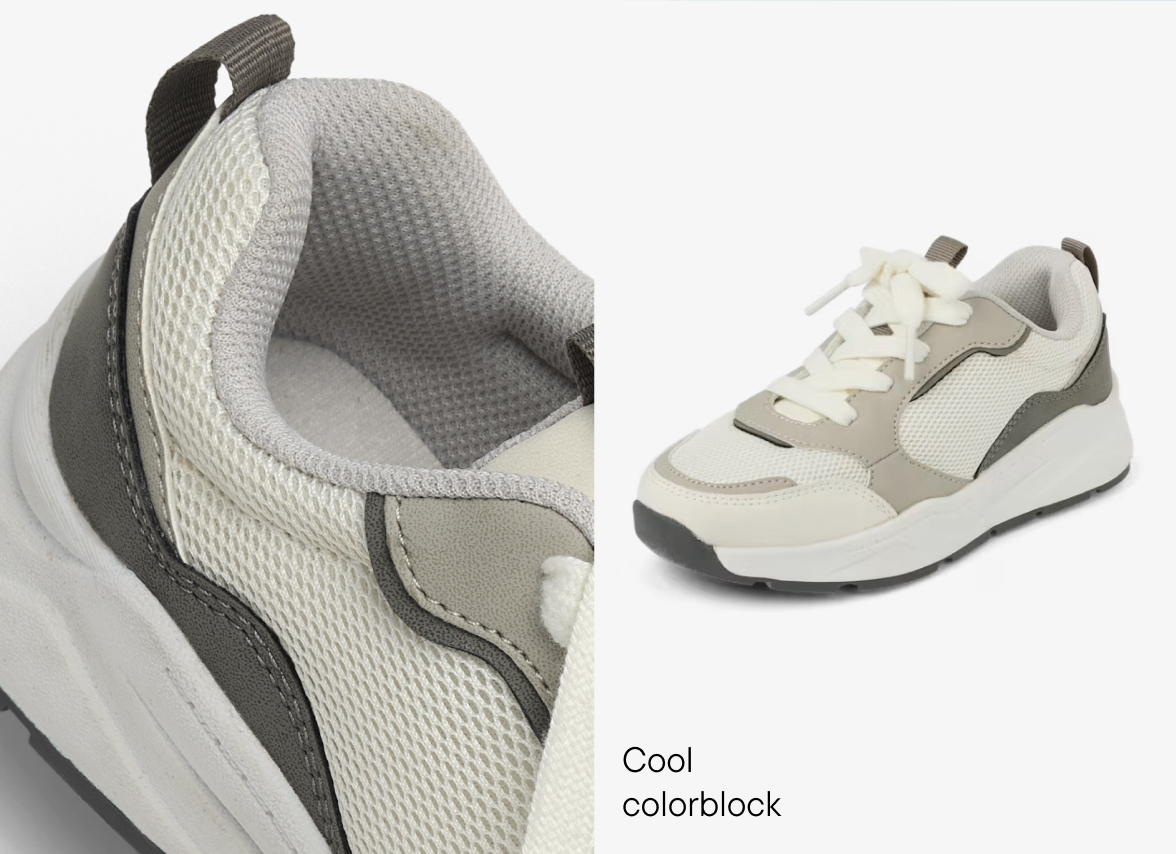 Kids Colorblock Running Sneakers - gray