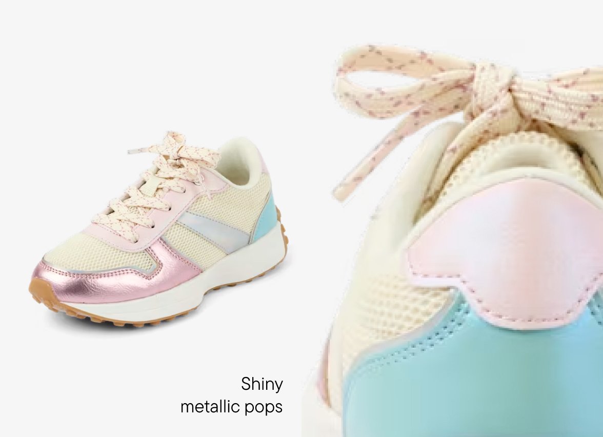 Girls Metallic Colorblock Low Top Sneakers - multi