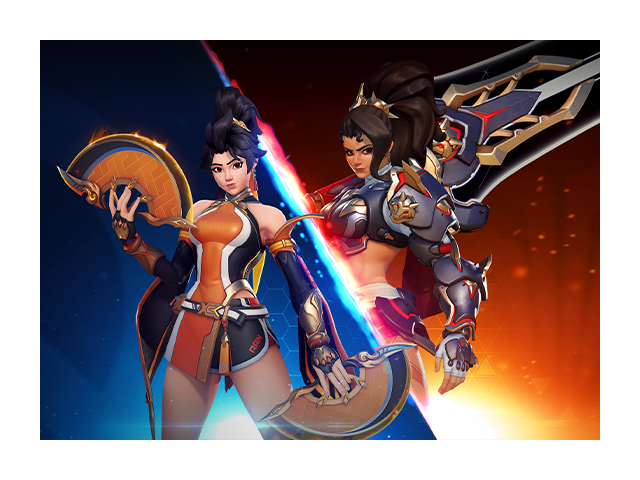 Character art for Anran and Vendetta with a rift between them.