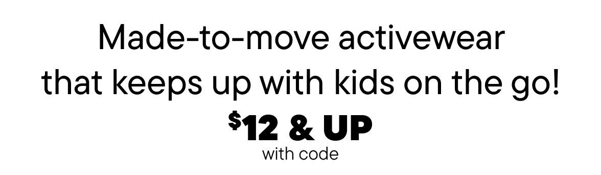 $12 & Up Activewear with code