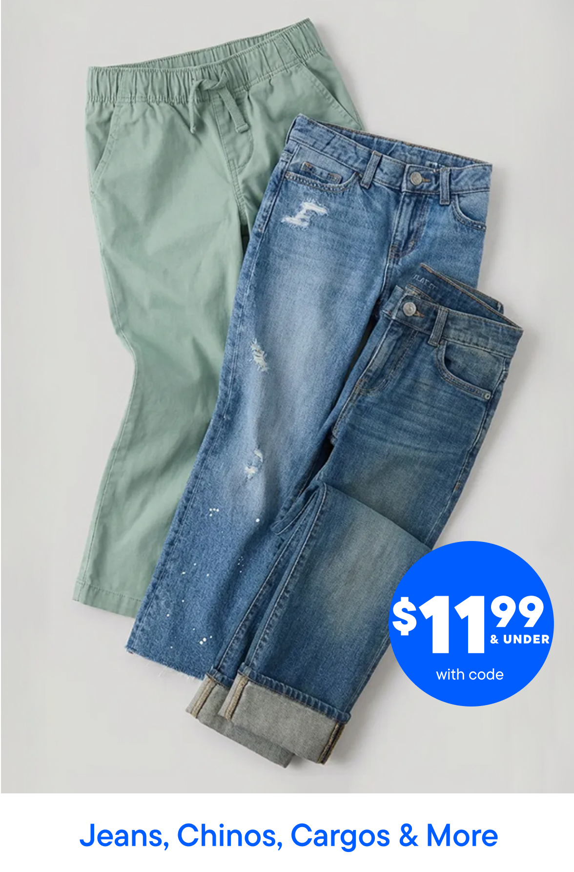 $11.99 & Under Bottoms with code 