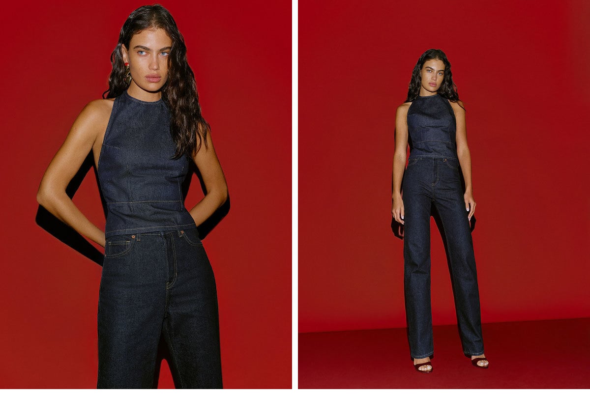 Alexie Denim Halter Top