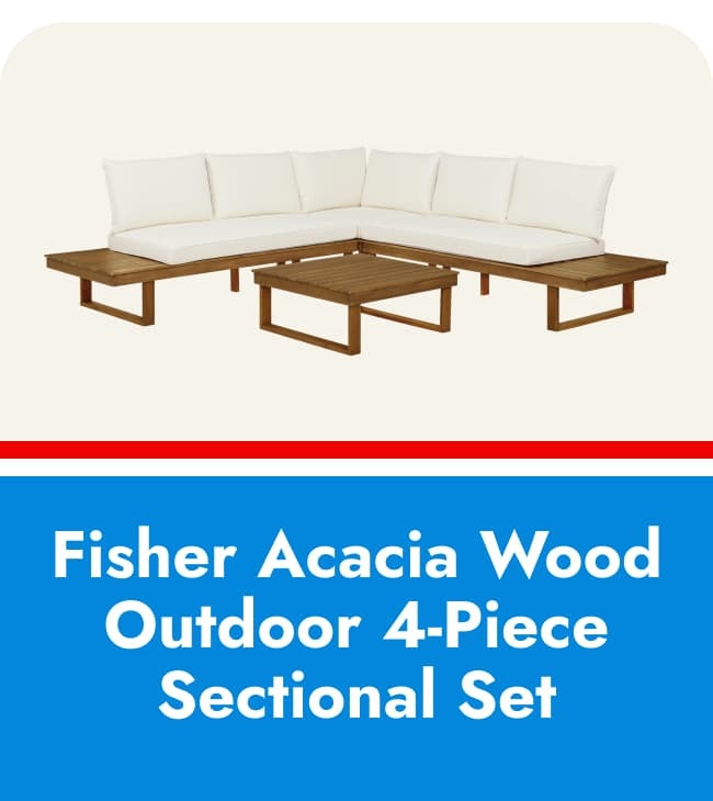 Shop Fisher Acacia Wood Outdoor 4-Piece Sectional Set 