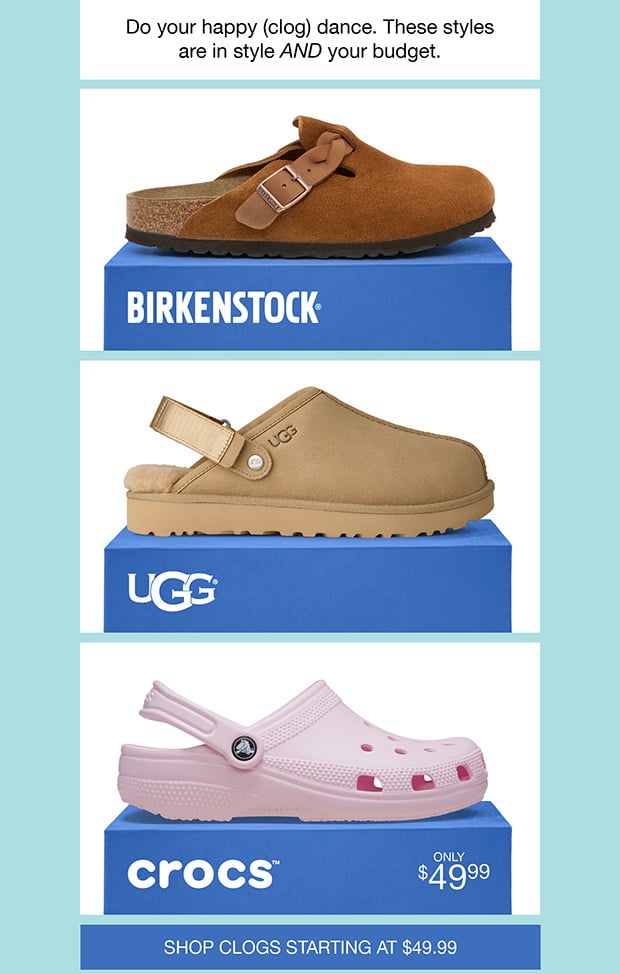 Shop Clogs Starting At $49.99