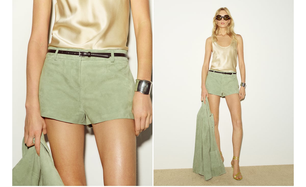 Veda Taylor Low Rise Leather Micro Short