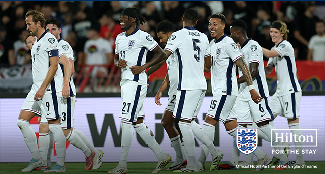 Hilton. For the stay. Official Hotel Partner of the England Teams