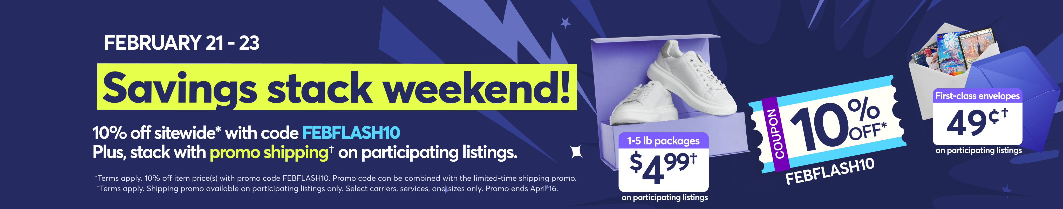 Mercari February Flash Sale: use code FEBFLASH10 for 10% off one eligible purchase (Feb 21–Feb 23, 2026). Terms apply.