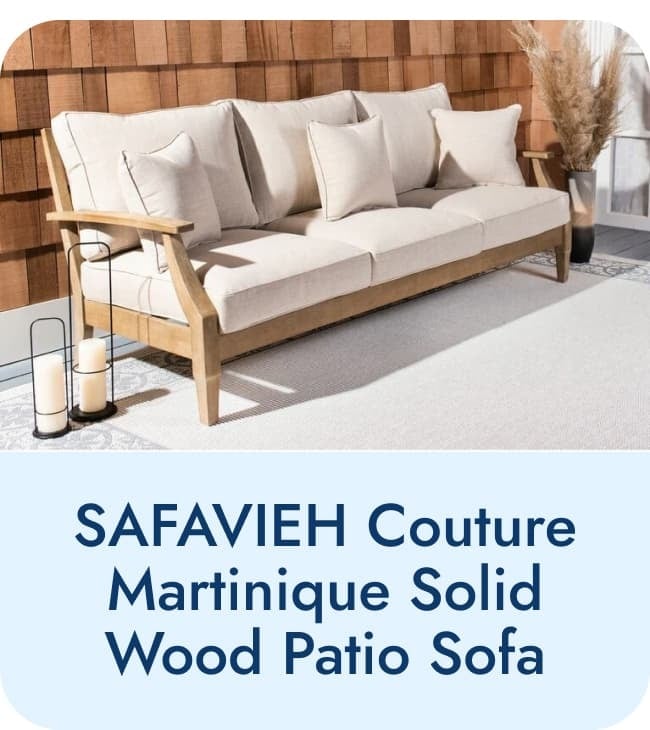Save on SAFAVIEH Couture Martinique Solid Wood Patio Sofa