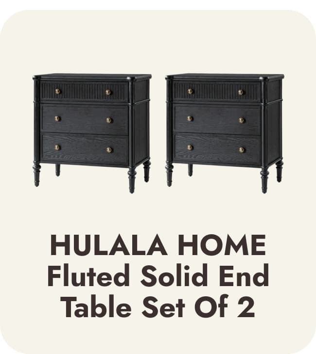 Hulala Home Fluted Solid End Table Set of 2